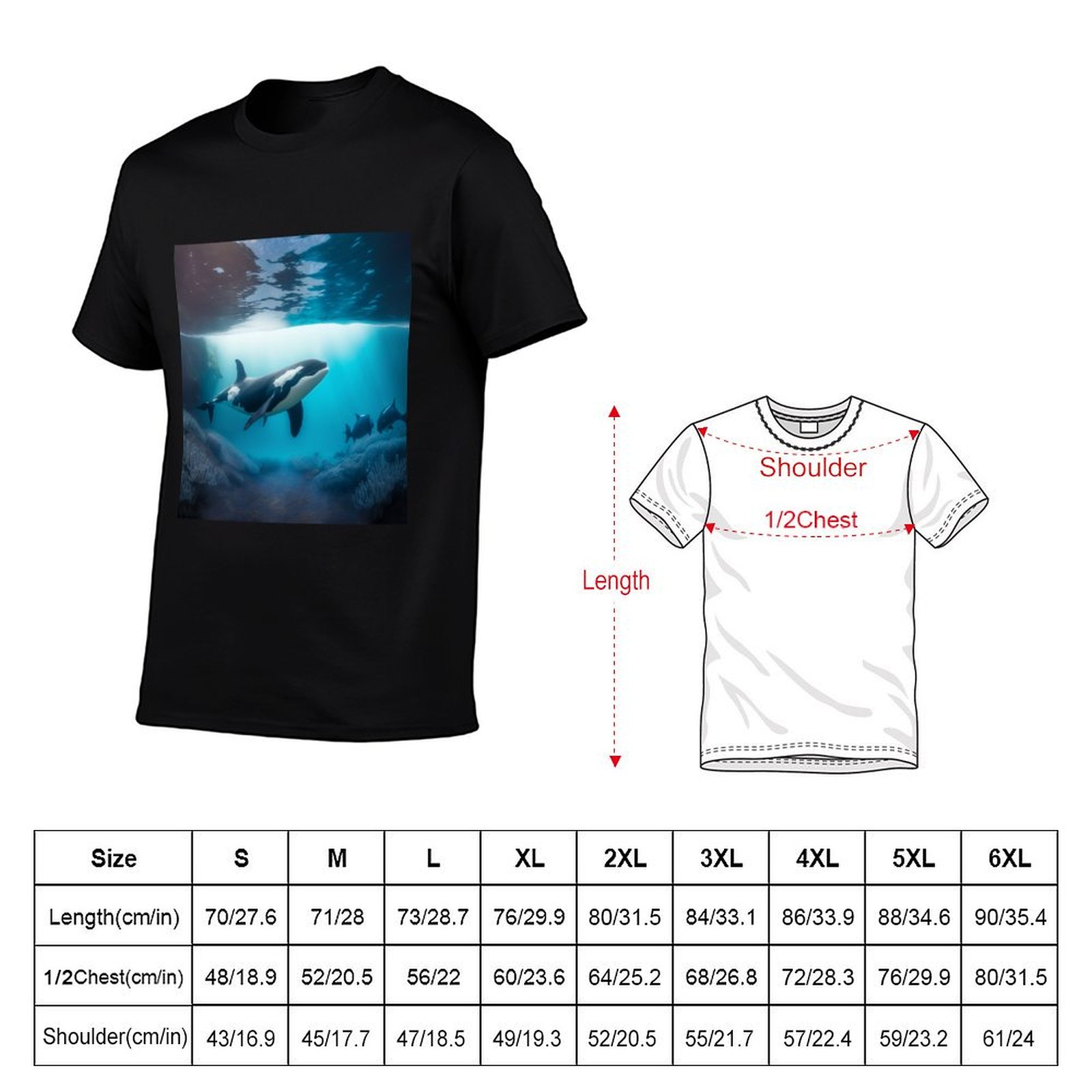 Under Sea Orca 티셔츠 미니멀리스트 플레인  - Undershirt Crew Neck 리뷰 및 가격